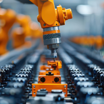 Manufacturing robot arm on a line