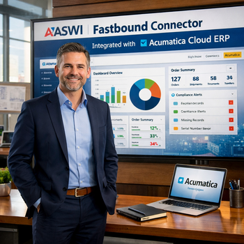 guy standing in front of a screen displaying fastbound connector