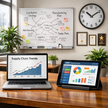 modern manufacturing environment with erp interface 