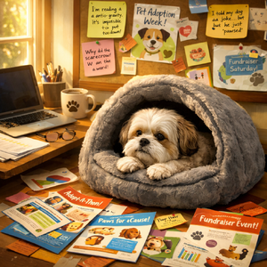 little dog in his bed looking at 3Value newsletters