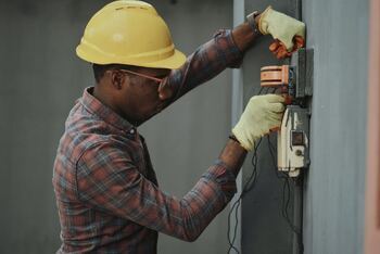 electrician working with wires