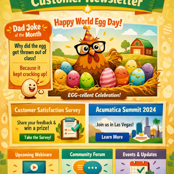 newsletter with egg day celebration and important updates