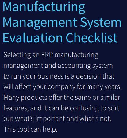 Manufacturing Management System Evaluation Checklist