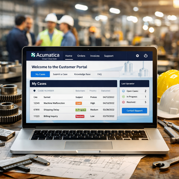 Acumatica Cloud ERP Customer Portal Used With Case Management - Video